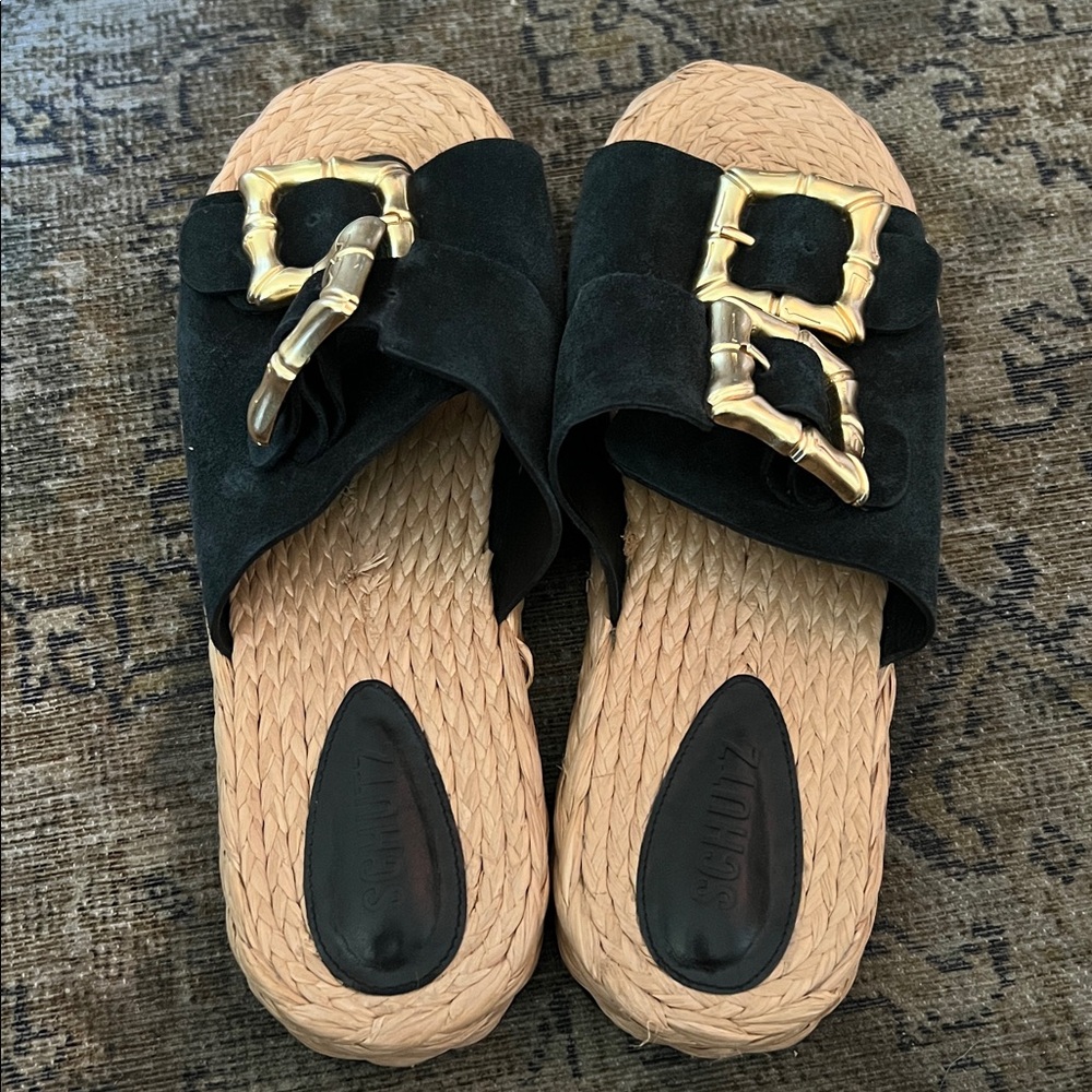 SCHUTZ Enola Rope Flat Sandal Size 9.5 Black - Picture 8 of 10
